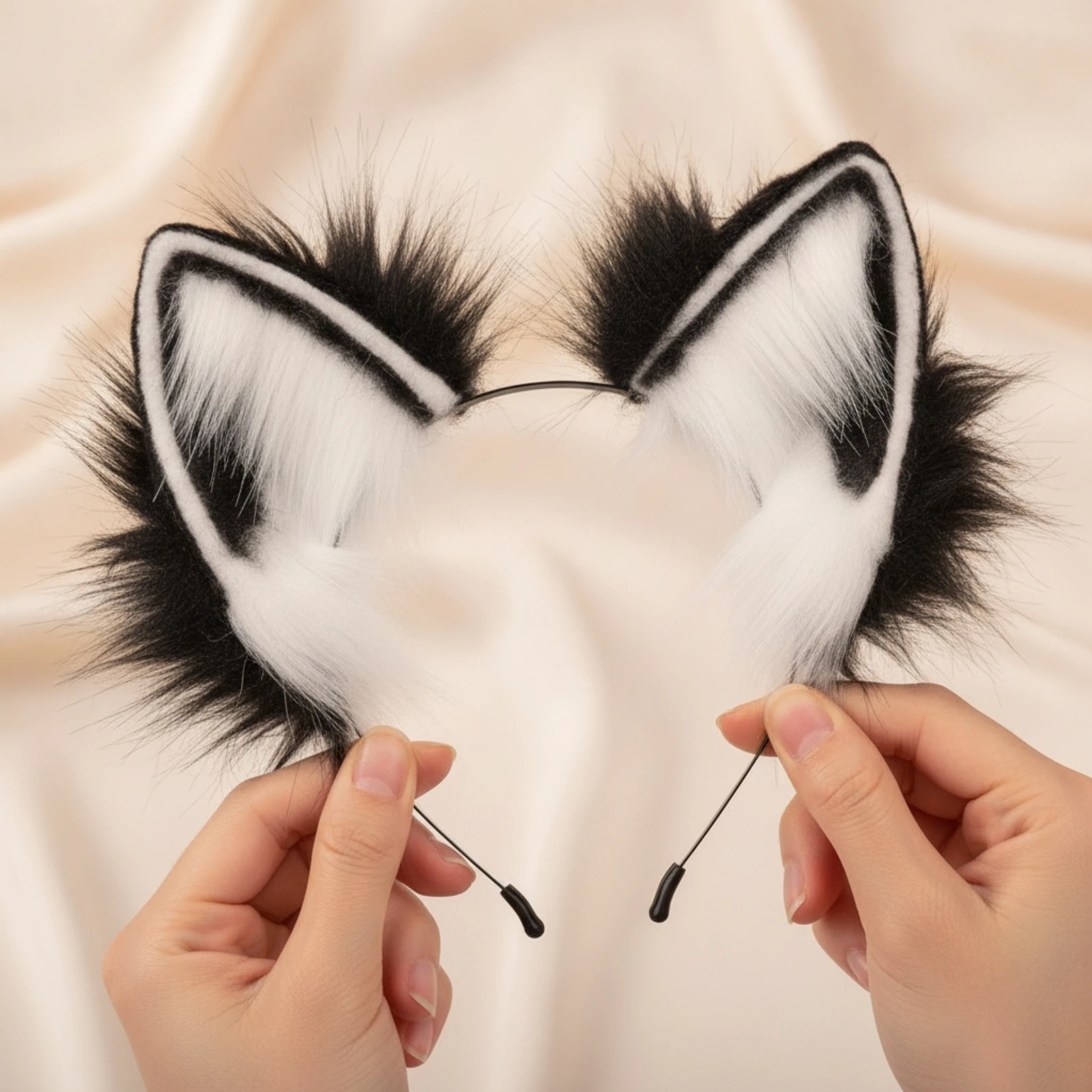 Faux-Fleece Ear Headband Lightweight Animal Ear Headband Costume Accessory Comfortable Headwear Eye-Catching for Cosplay