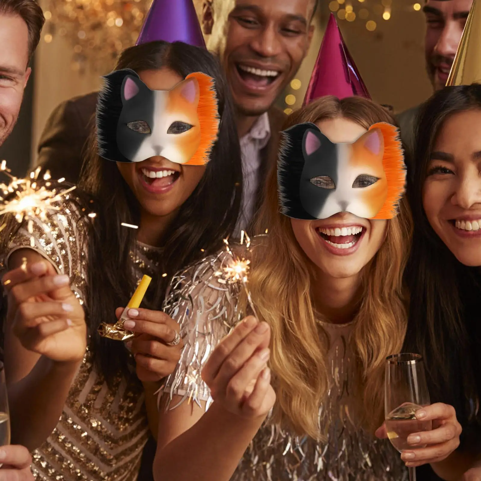 Dierengezichtshoezen voor kinderen Halloween-gezichtshoes met oognetjes Kleding Schoenen en sieraden voor feesten Cosplay Craft Fotoshoot