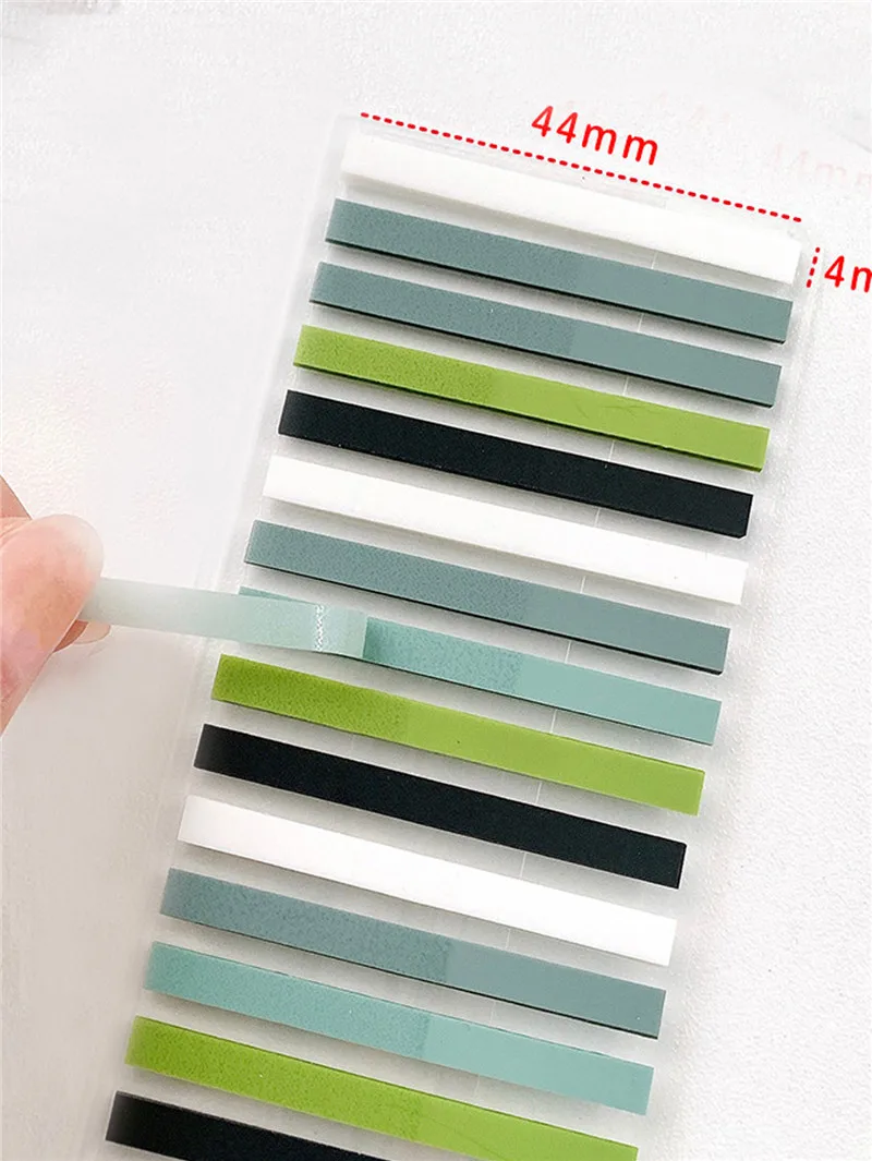 300 Stück Lesehilfe-Highlight-Aufkleber, transparent, fluoreszierend, Index-Tabs, Flaggen, Schreibwaren, Schule, Bürobedarf – Detail 4