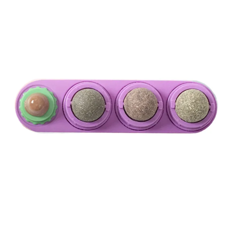 4-in-1 rotierende Katzenminze, silberne Weinrebe, Kugel, Zahnreinigung, Akne-Prävention, Verdauungsgesundheit, Wandstift auf Spielzeug, essbares, sicheres Material