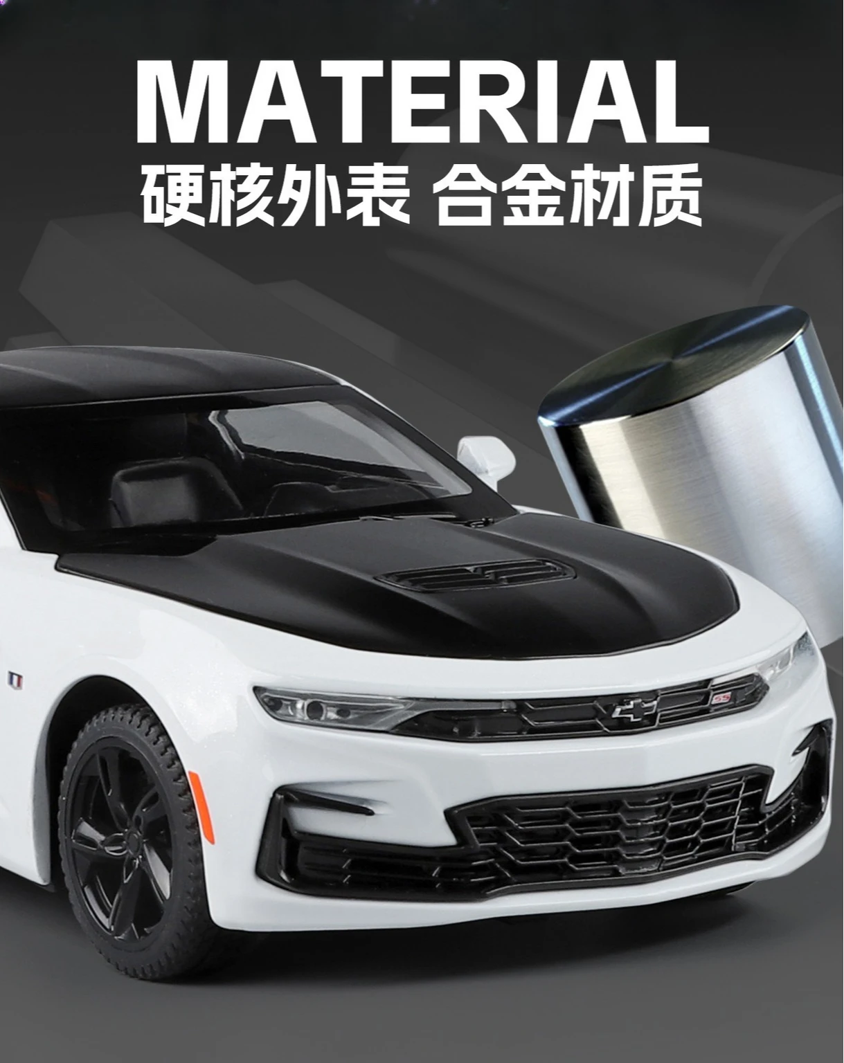 1:24 Camaro Alloy Sports Car Model Echo Sound Light Bumblebee Prototype Kids Gift Toy Diecast Alloy Car Model Collectible