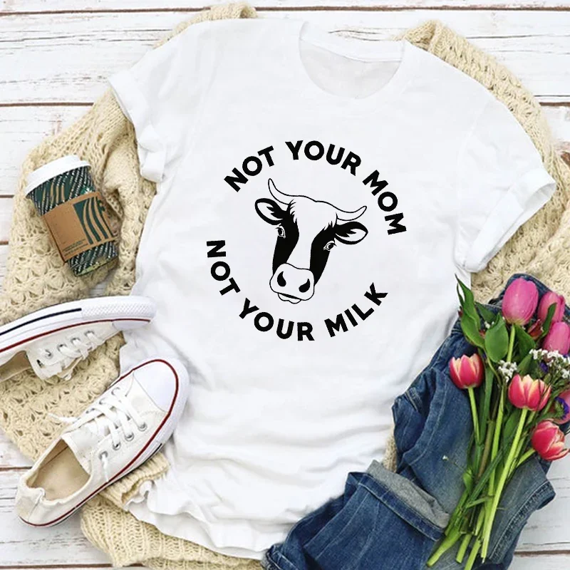 Women Graphic Heifer Cow Sunflower Printed Cute Summer T-Shirt Tops Lady Womens Clothing Vacation Tee Wear T Shirt Aesthetic