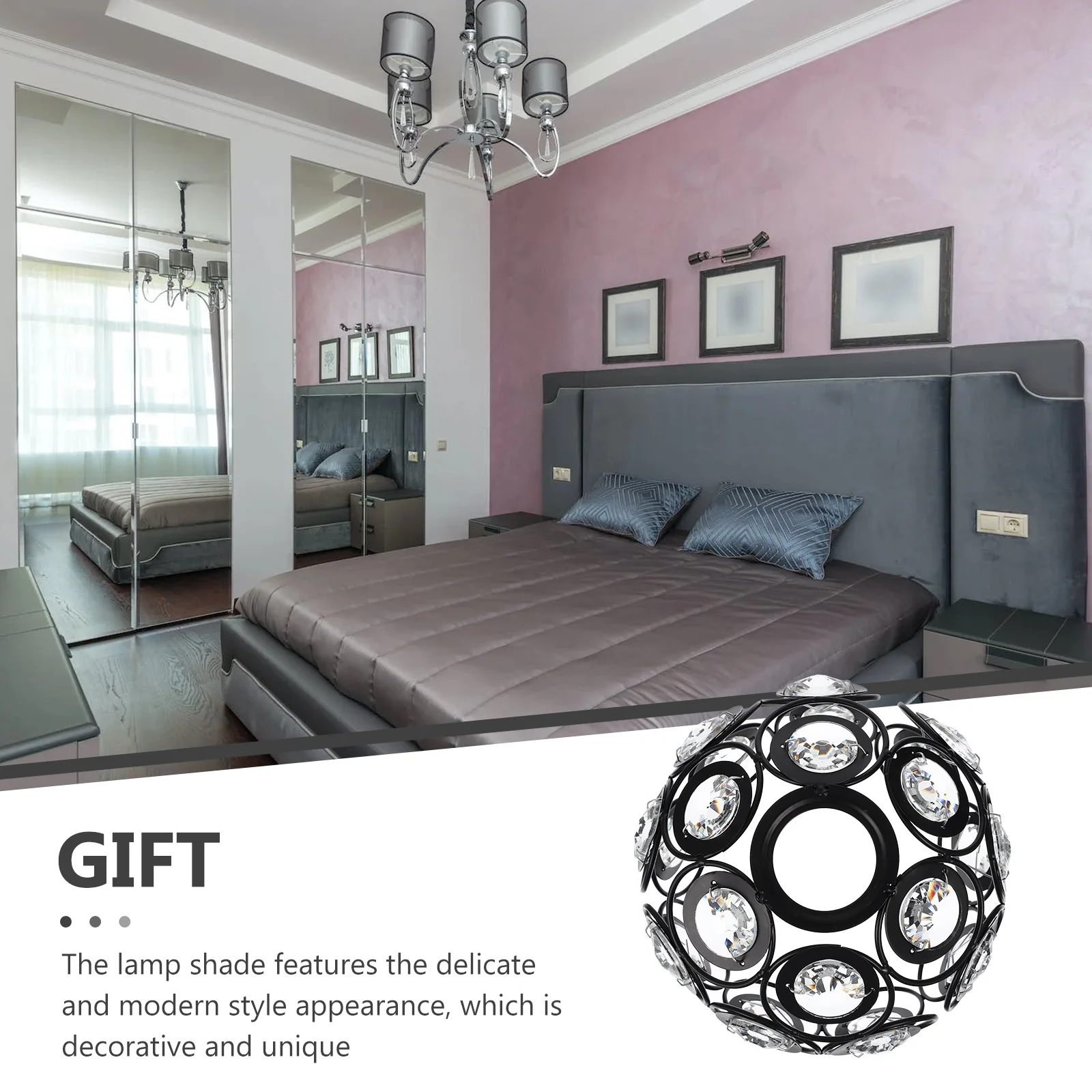 

Crystal Lamp Shade Vintage Delicate Art Lampshade Warm Light Cover Easy Install Home Lamp Cover Delicate Light Shade