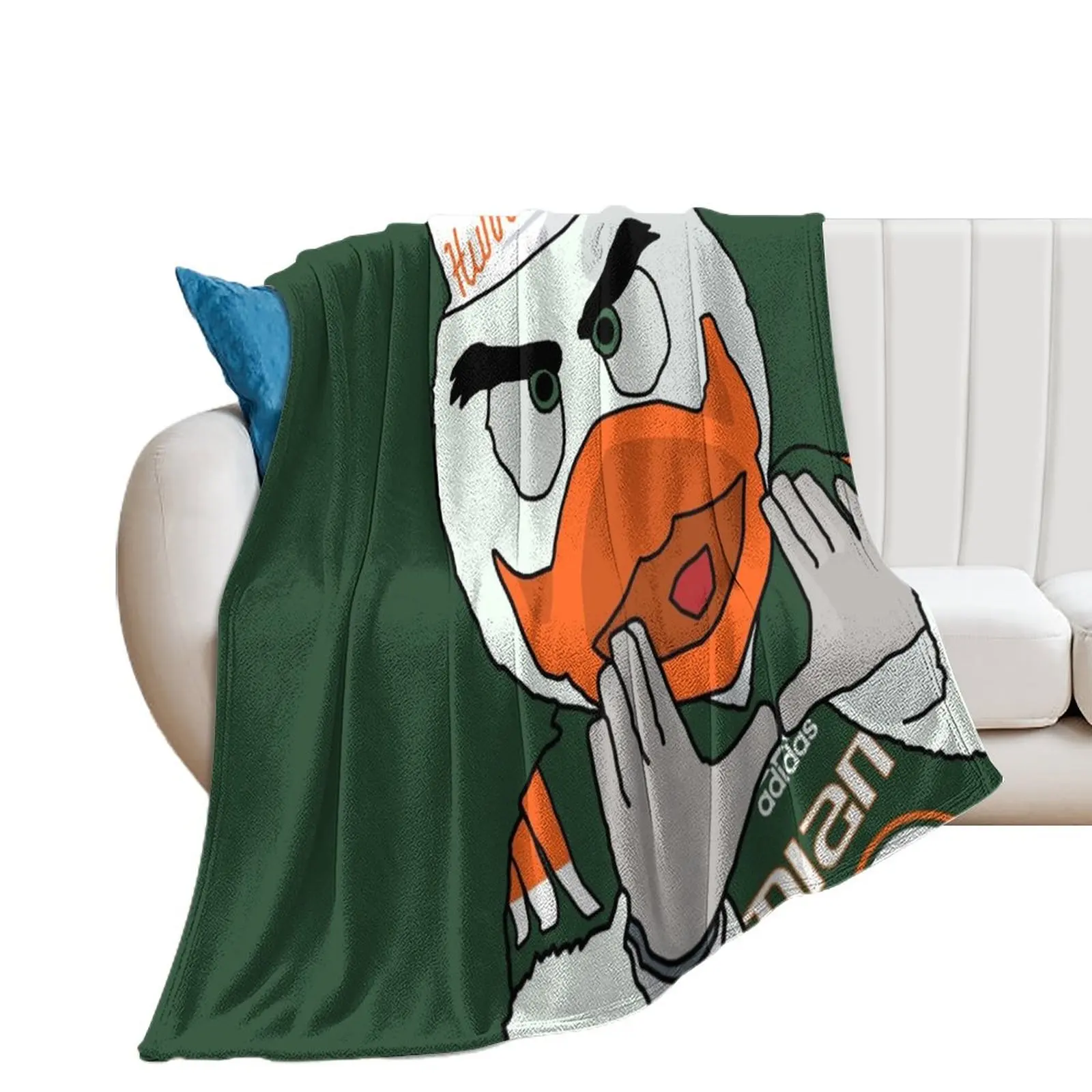 University of Miami - Sebastian the Ibis Throw Blanket Summer for sofa Sofa Blankets