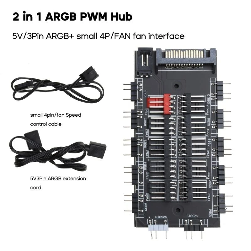 090f 1 à 10 Splateur multi-voies Fabrifier le refroidisseur refroidissement Cable Adaptateur Speed ​​Contrôle
