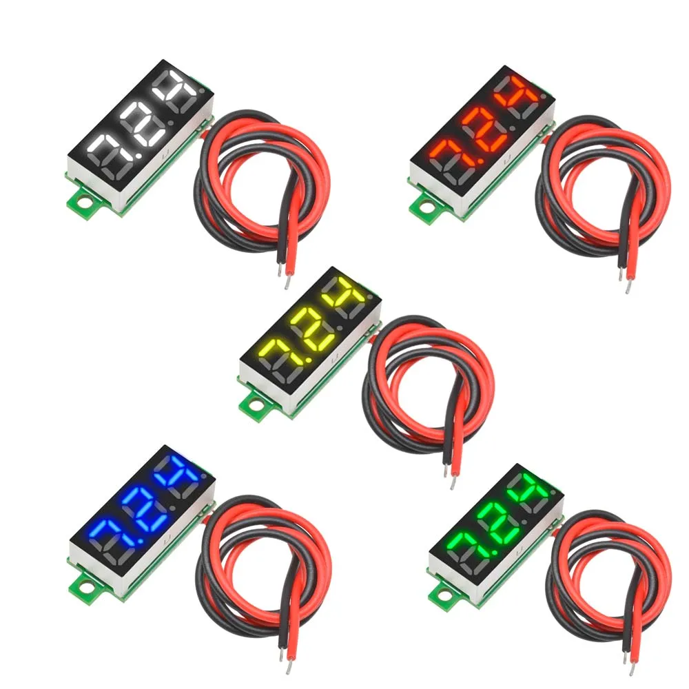 DC 2.5 V-30 V 0.28 pollici LED Digital Voltmetro Digitale di Tensione Tester Del Tester Del Rivelatore 2 Fili 0.28 \'\'rosso Verde Blu Giallo Display