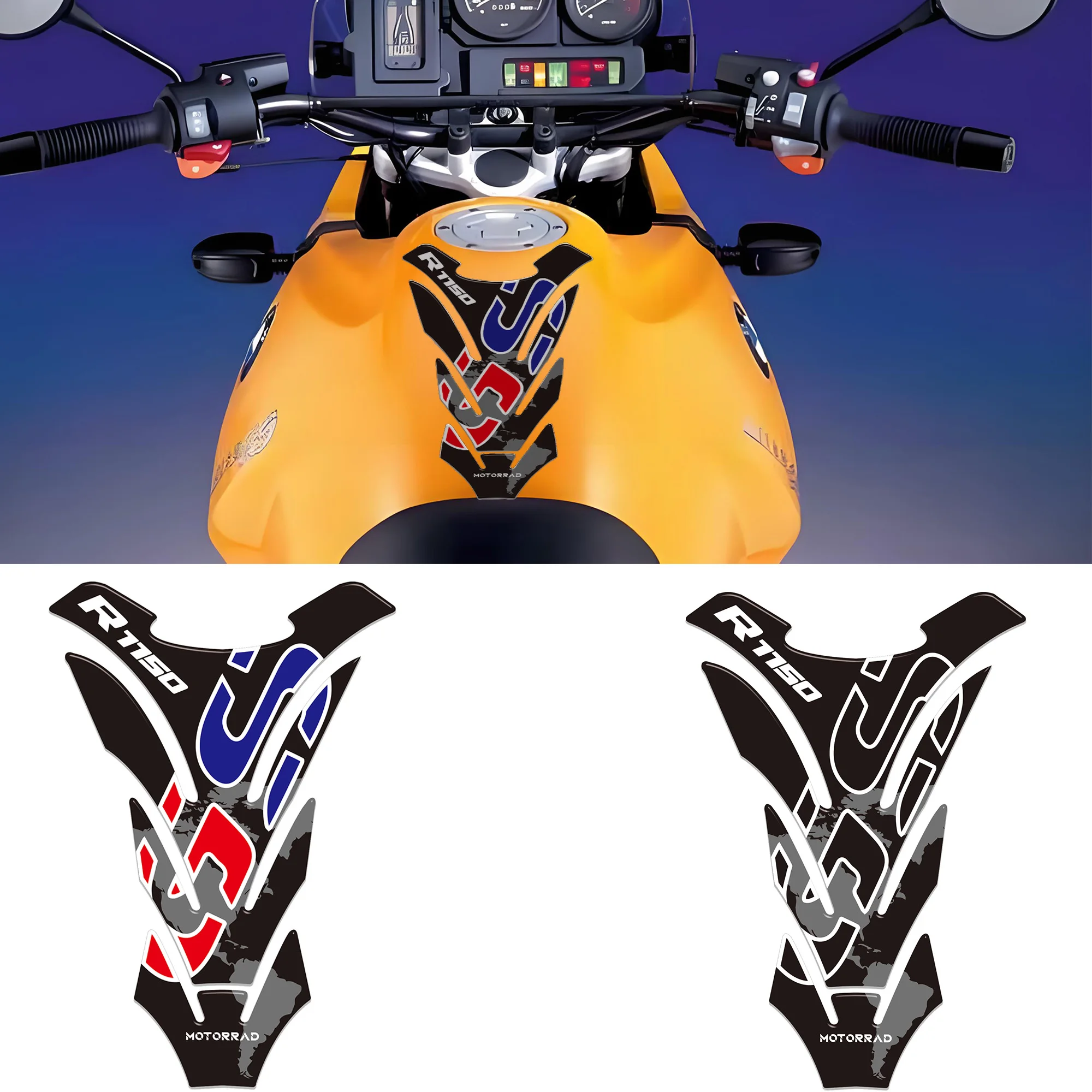 Motorcycle Tank Knee Pad Grips 3D stickers Decals Protector Gas Fuel Oil Kit For BMW R1150GS R 1150 GS R1150 GSA ADV Adventure