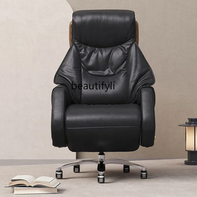 

High-end electric boss chair business leather office reclining comfort computer chair light luxury leisure chair