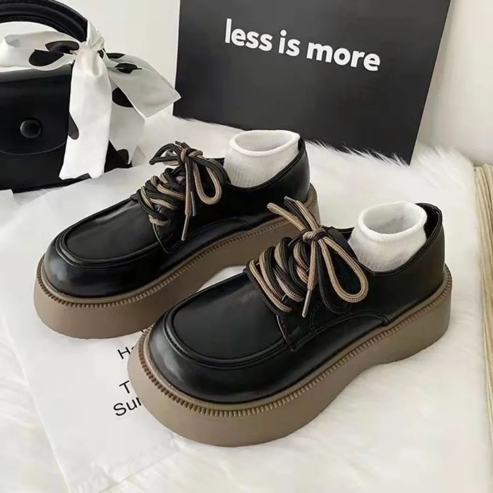 Fashion Casual PU Leather Platform Shoes for Women Spring Autumn Japanese Fashion Causal Loafers Female Designer Mary Jane Shoe