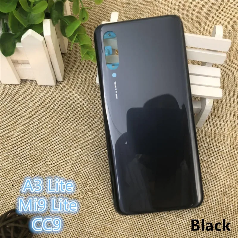 Housing For Xiaomi  A3 CC9E Mi9 Lite  Glass Battery Cover Repair Back Door Phone Rear Case   Logo Adhesive