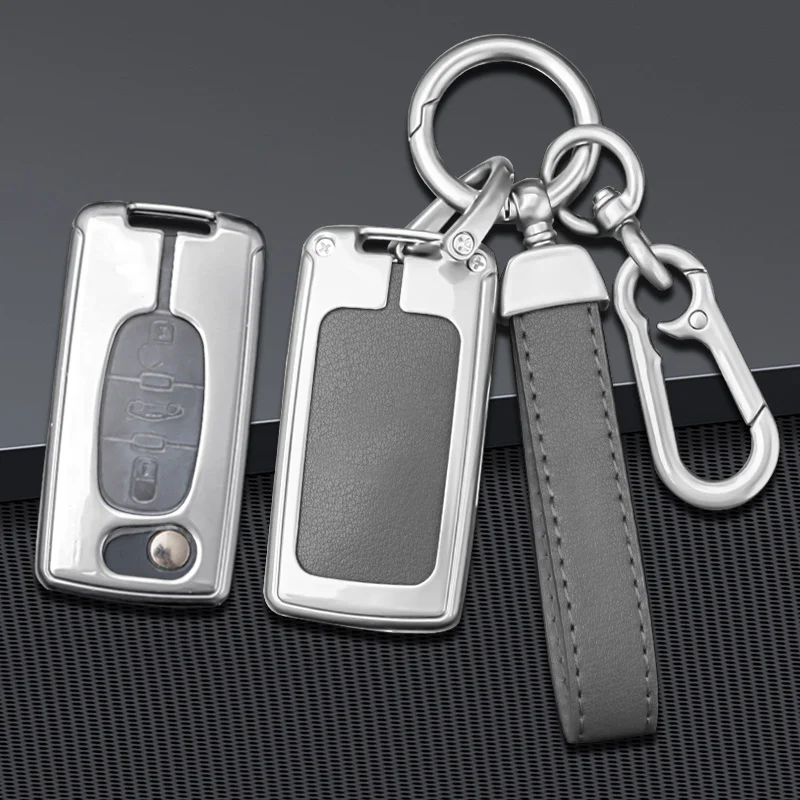 

Fashion Alloy Car Key Case Cover Bag For Peugeot 107 207 307 308 407 607 3008 5008 Citroen Xsara Picasso C5 C6 C8 Accessories