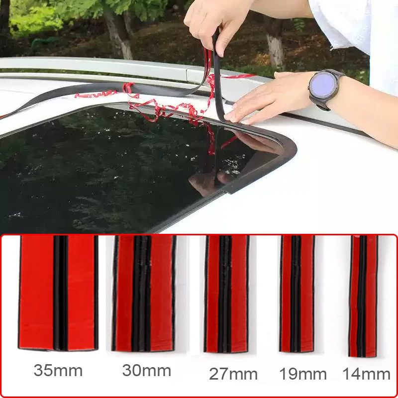 

30/35mm*1M Rubber Car T Type Sunroof Sealing Strips Auto Roof Windshield Sealant Protector Window Strips Sound Insulation Tape