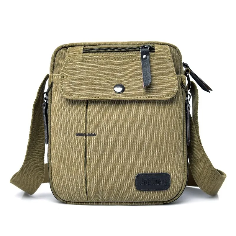 Men Casual Travel Sling Shoulder Bag Canvas Outdoor Sports Multifunctional Business Crossbody Bag Daily Messenger Bag for Male