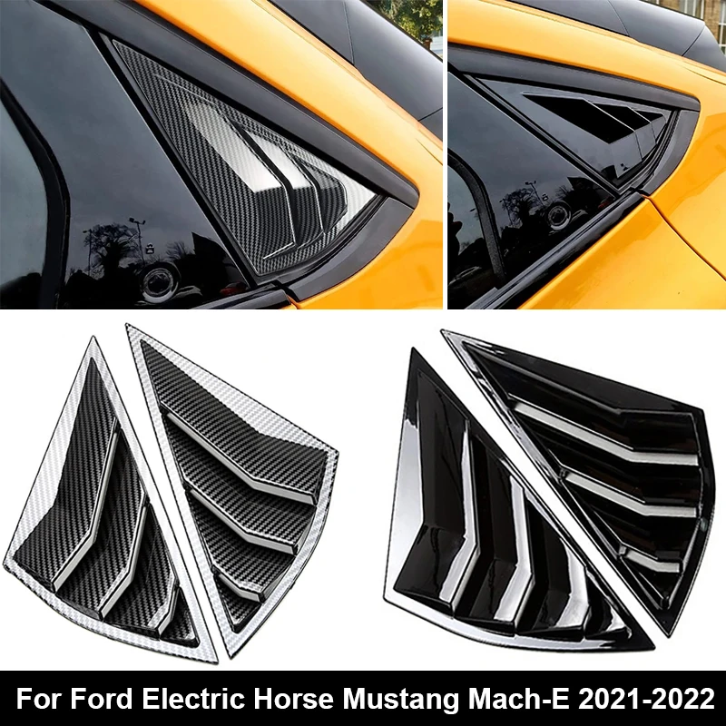 New 2Pcs/Pair Car Side Window Scoop Louvers Cover Fit For Ford Electric Horse Mustang Mach-E 2021-2022 Exterior Car Accessories