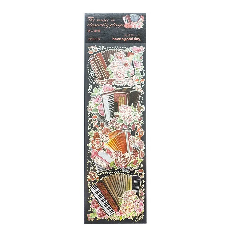 2 Pcs Musical Symbol Aufkleber Decals Handwerk Scrapbooking Aufkleber Set Für Tagebuch Album Notebook