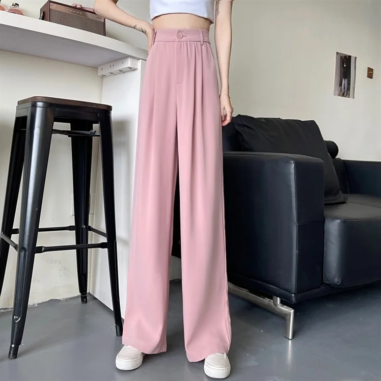 

Summer Women's Loose Casual Long Pants High Waist Straight Leg Thin Fabric Comfortable Loose Trousers for Ladies