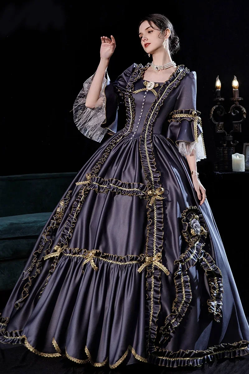 European Medieval Victoria Queen Princess Wedding Party Formal Dress Halloween Women Carnival Court Noble Palace Cosplay Costume