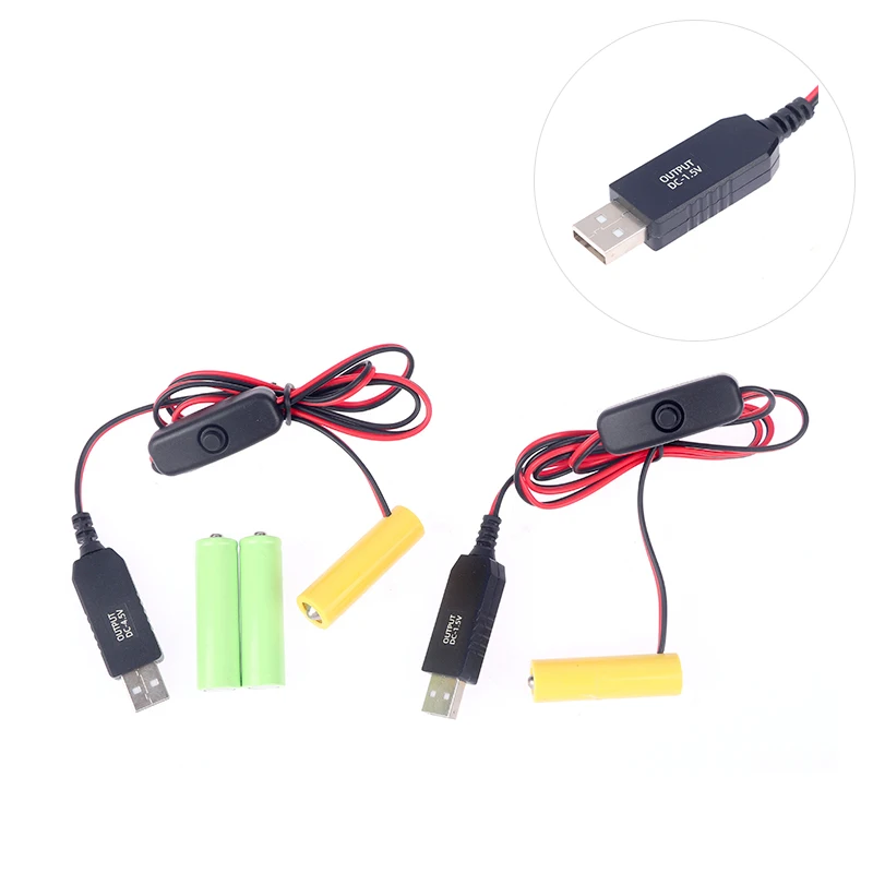 AAA Dummy Battery Adapter USB Power Supply Switch Cable Replace AAA Batteries For Remotes Camera Toys LED Strip