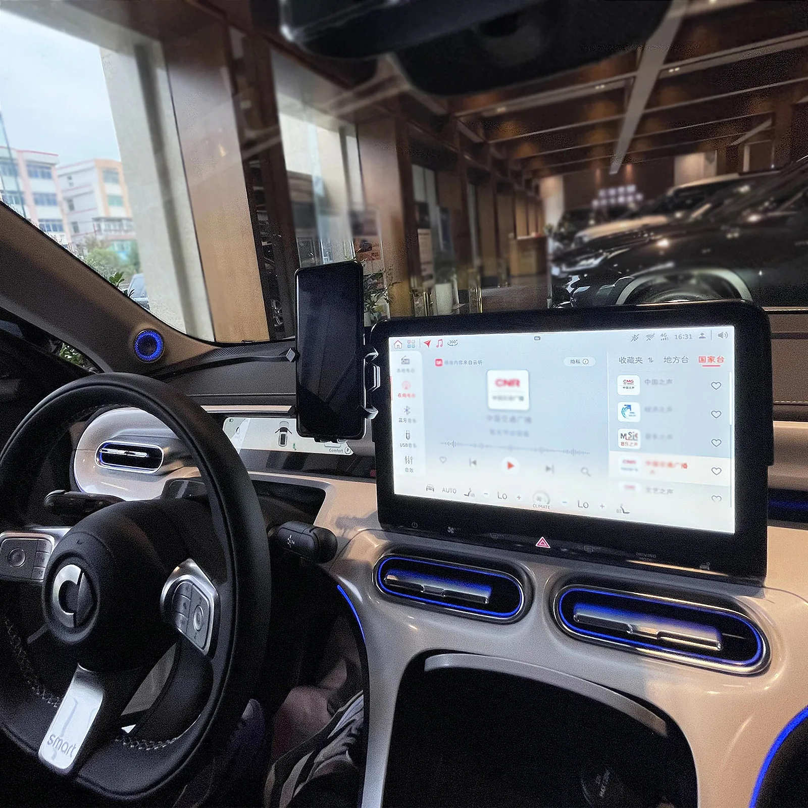 Supporto per telefono per auto per Smart 1 #1 Brabus 2022 2023 schermo per Infotainment Base fissa supporto per ricarica Wireless Base per supporto