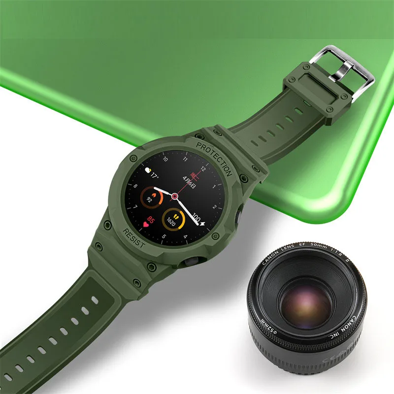 ซิลิโคนเชลล์ฝาครอบขอบ Protector สายรัดข้อมือสำหรับ Xiaomi Mi นาฬิกาสายคล้องคอกีฬาสายรัดข้อมือสมาร์ทอุปกรณ์เสริม