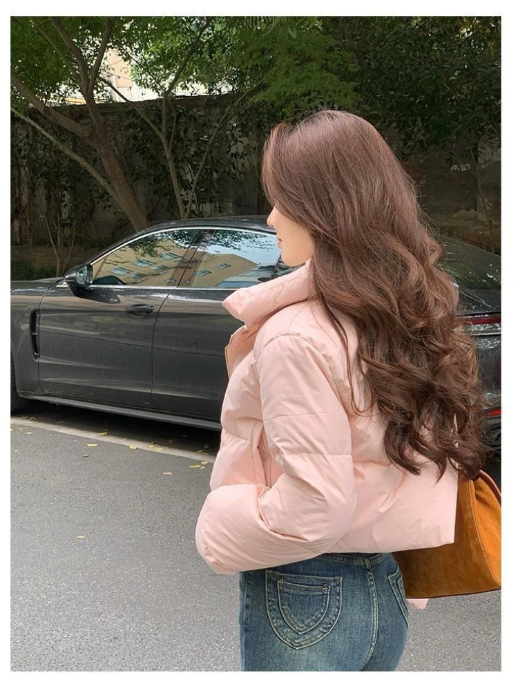 Korean Hot Girl High Waist Cotton Robe Autumn/Winter Fashion Stand up Collar American retro Hot Girl Bread Cotton Robe