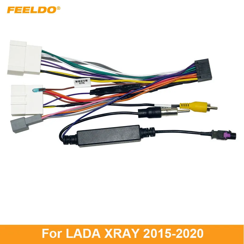 

FEELDO Car 16pin Audio Wiring Harness With Amplifier Antenna For LADA XRAY Aftermarket Stereo Installation Wire Adapter