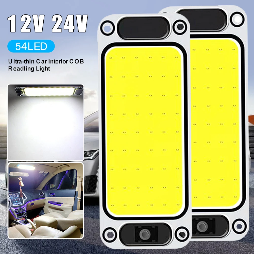 New 12-24V Car Truck Interior Reading Light 54 LED COB High Brightness Car Van Truck Cabin Dome Roof Panel Lamp Lighting Bar