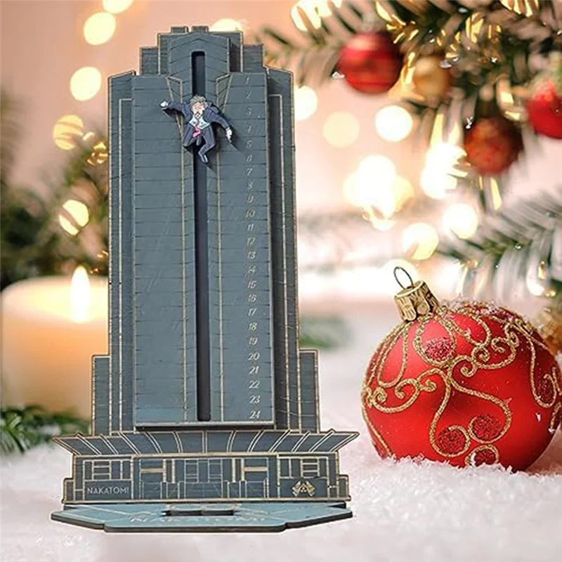 ABDR-Gruber Falling Off Off Nakatomi Plaza, Funny Christmas Halloween Calendar Wooden Christmas Countdown Calendar Decor B