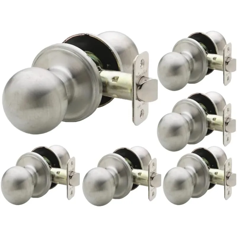 Copper Creek BK2020SS-6 Ball Door Knob, Passage Function, 6 Pack, in Satin Stainless