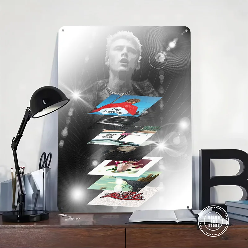 Machine Gun Kelly Printing Poster Customized Retro Wall Art Vintage Metal Signs for Interior Accessories Home Decorations House