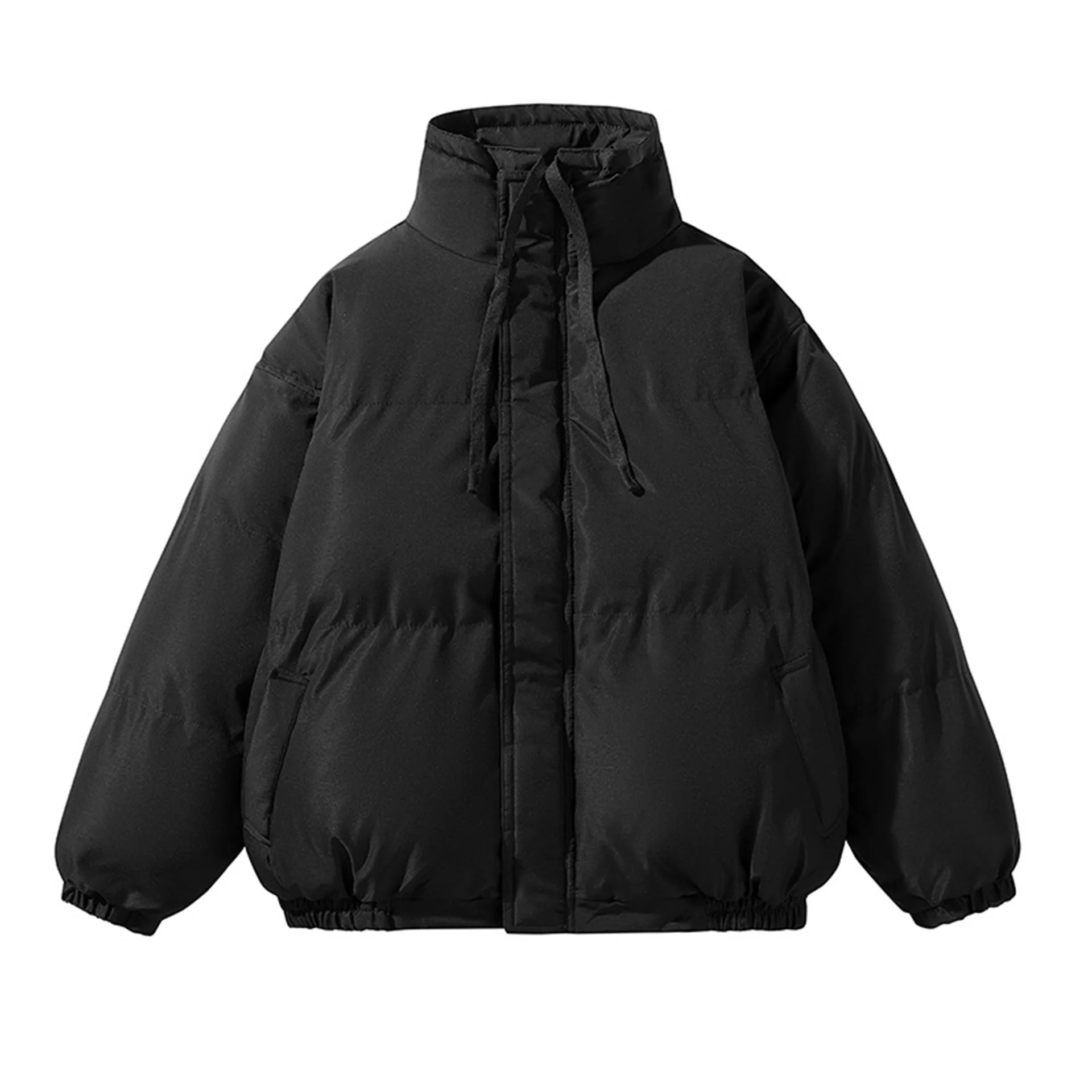 

Winter Man Down Coat Fashion Loose Stand Collar Men Outerwear Solid Color Long Sleeve Zipper Cold-proof Versatile Male Jacket