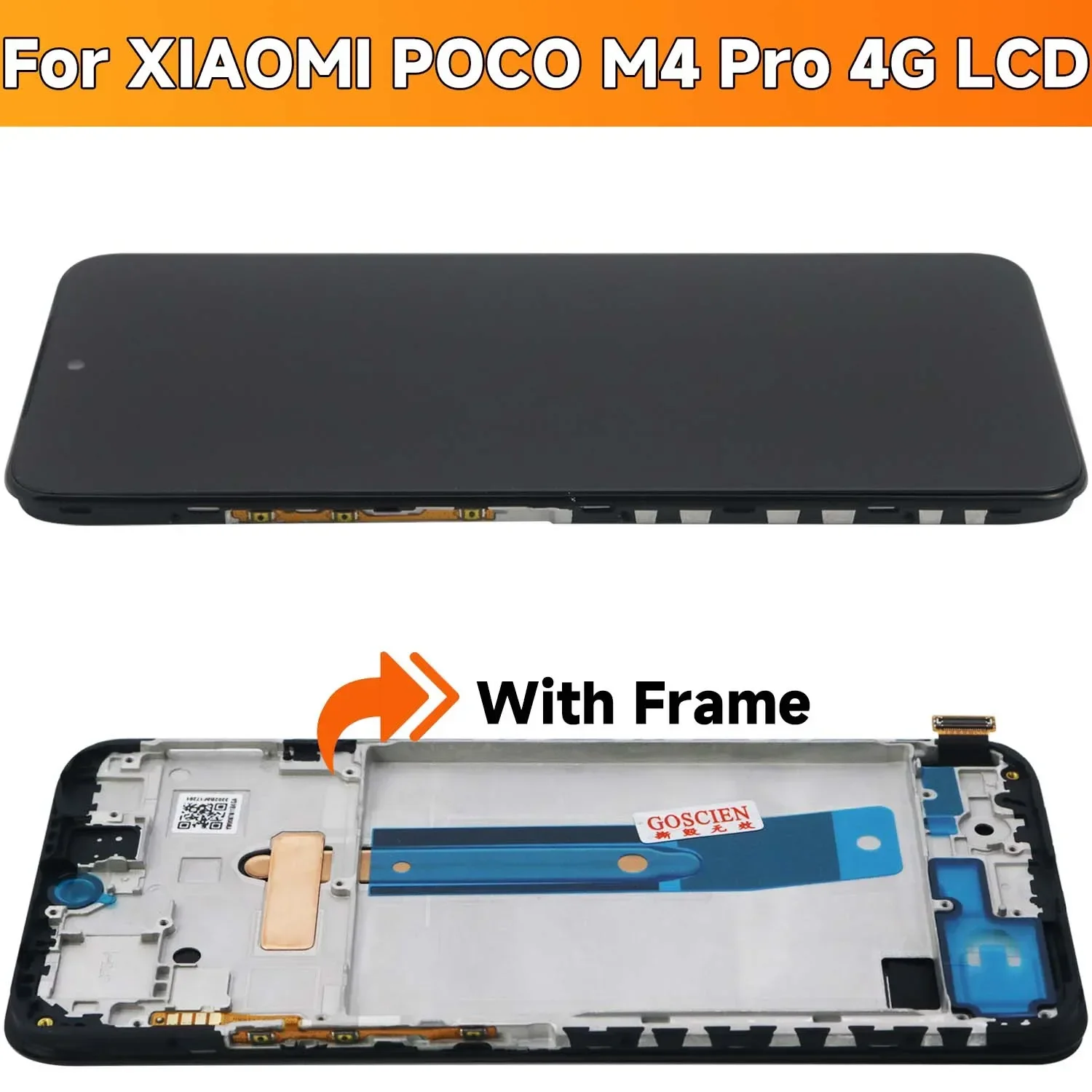 6,43 "ЖК-дисплей для Xiaomi Poco M4 Pro 4G, ЖК-дисплей, сенсорный экран, дигитайзер в сборе, замена для Poco M4Pro 4G LCD