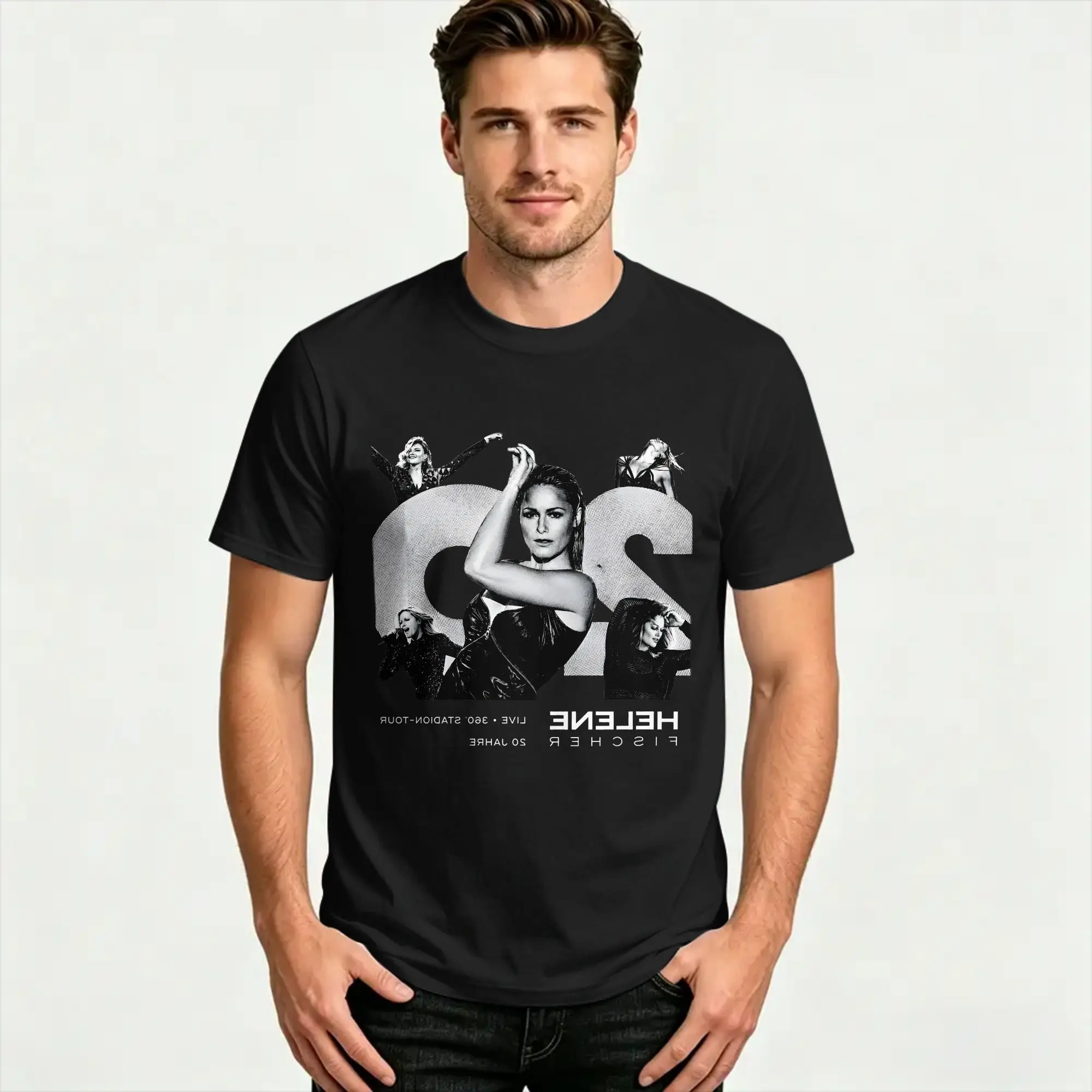 Helene Fischer 360 Stadion T Shirt Men's  Pure Cotton Vintage T-Shirt O Neck  Tee Shirt Short Sleeve Clothing Printed