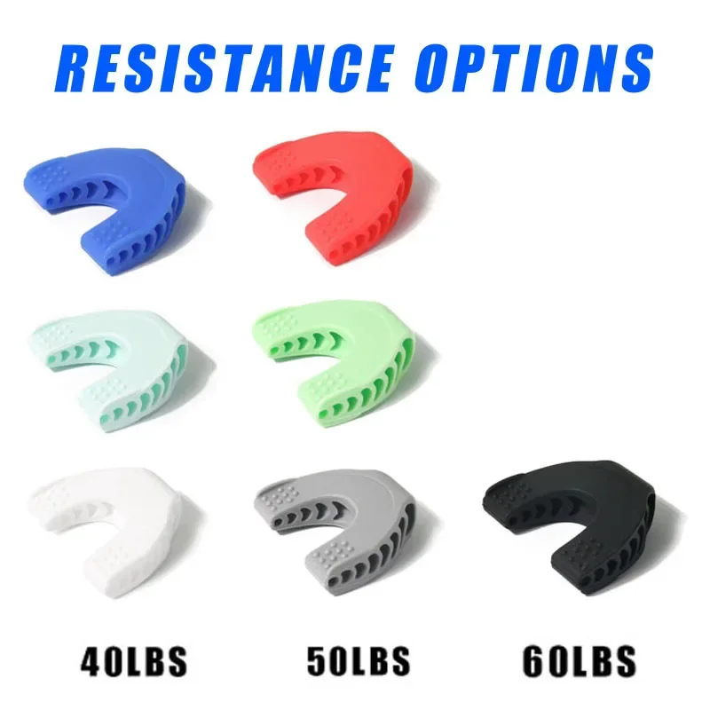 40/50/60LBS Silicone U Shape Jaw Line Exerciser Face Facial Muscle Trainer Neck Toning Jawline Jaw Chew Double Chin Reducer