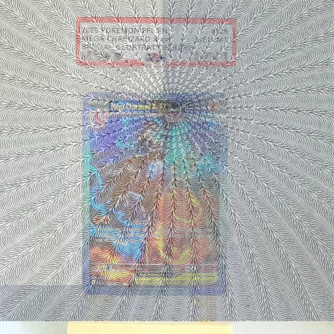 Коллекционная карта PTCG DIY 2025 PFL EN MEGA CHARIZARD X ex125/094, копия, 10 баллов, аниме-игра, подарок, игрушка