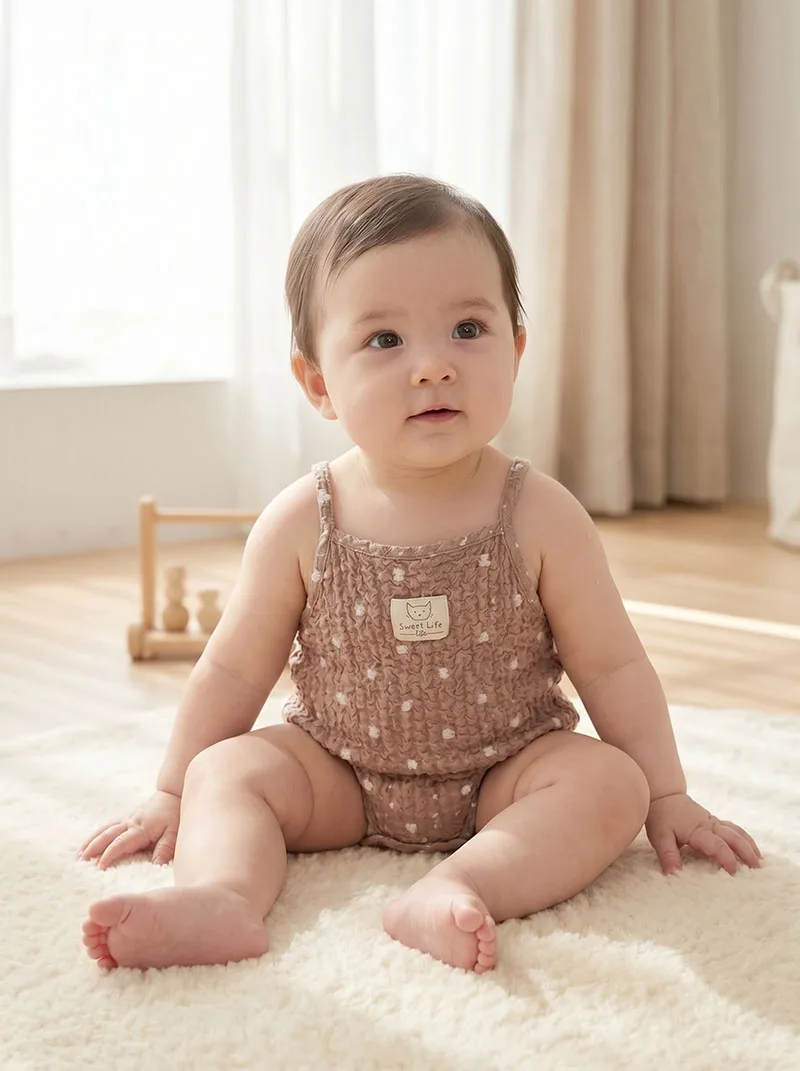 0-24M Summer Baby Bodysuit Cartoon Dots Toddler Girls One Piece Loose Thin Korean Version Infant Clothes