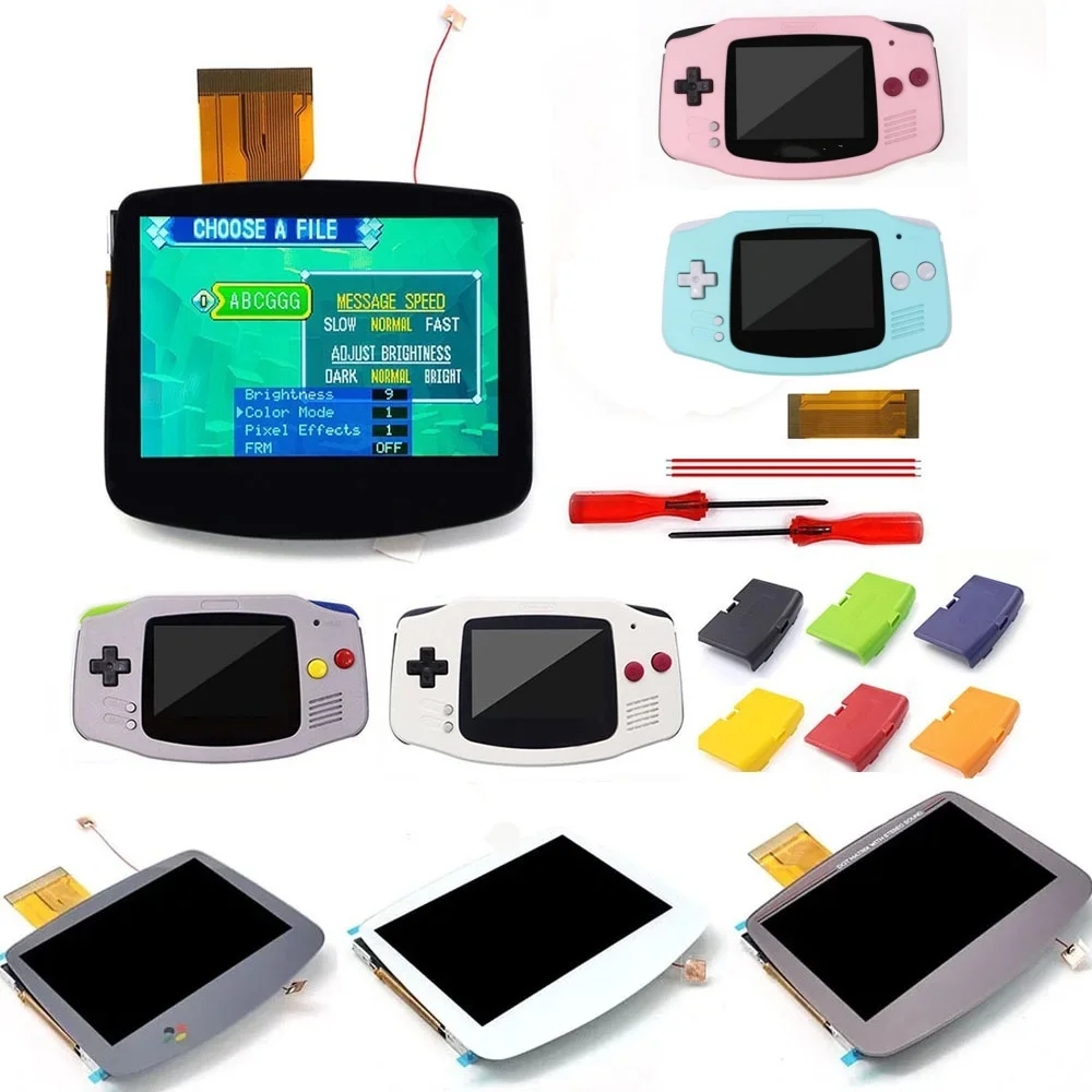 

White /SFC/Black Glass Lens Laminated GBA V5 HD Drop-in IPS Screen LCD Kits Replacements Housing Shell for Gameboy Advance