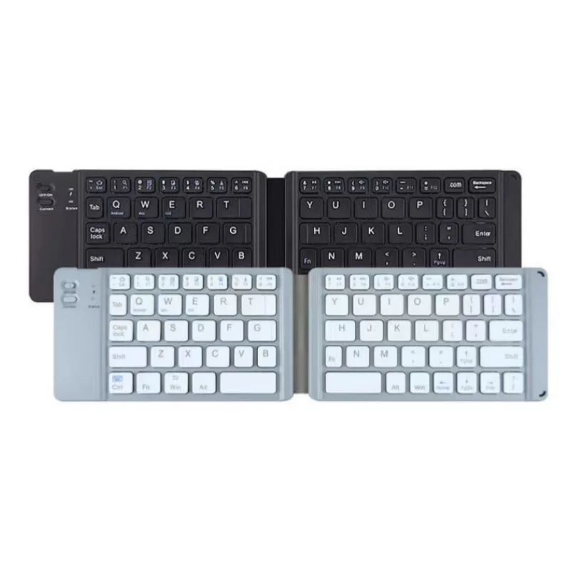 

Folding Wireless Keyboard Bluetooth Rechargeable Keyboard Foldable Keyboard with Leather Case for iOS Android Windows