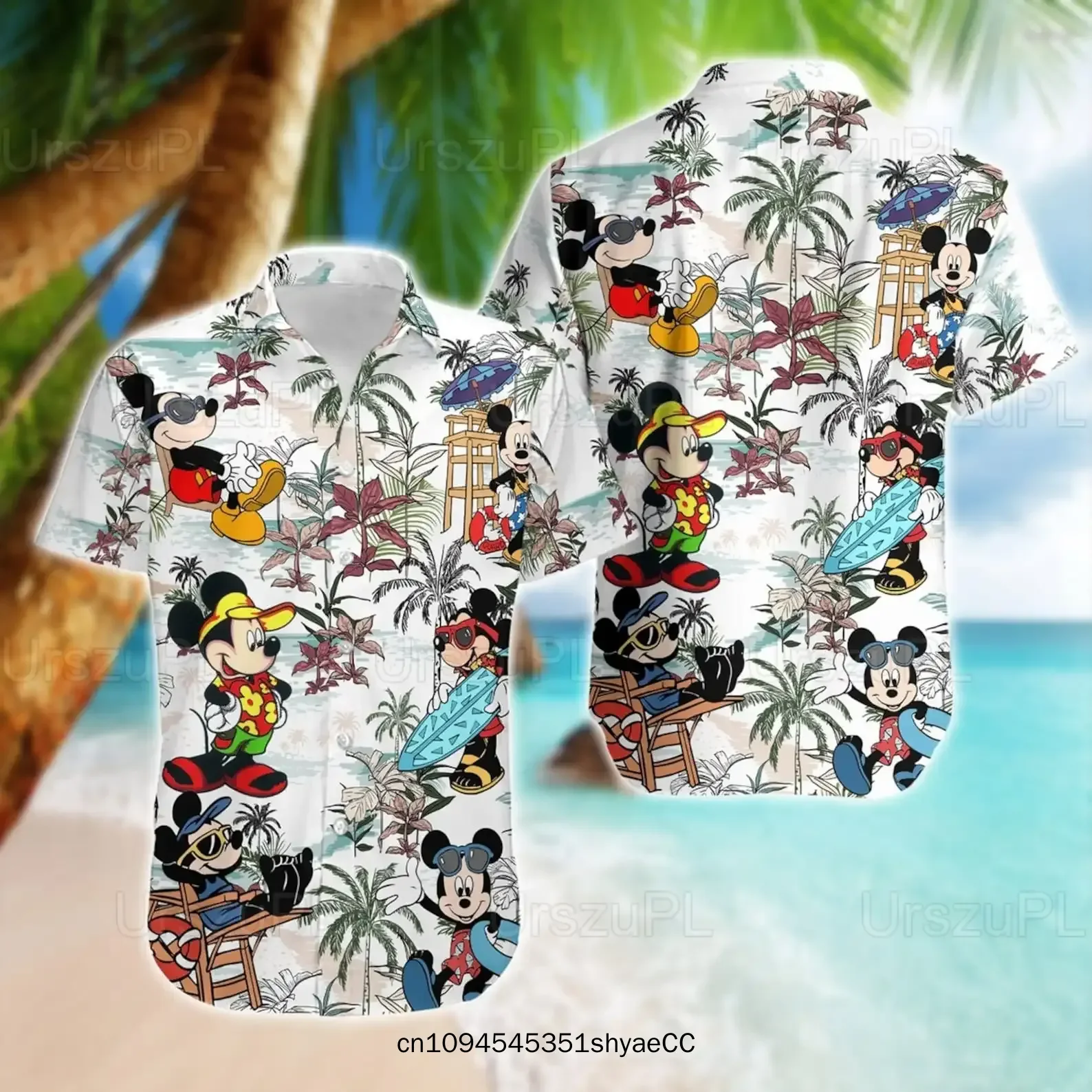 Pirate Mickey Mouse Hawaiian Shirts Mens Button Up Short Sleeve Shirts Disney Hawaiian Shirts Casual Beach Shirts Harajuku Shirt