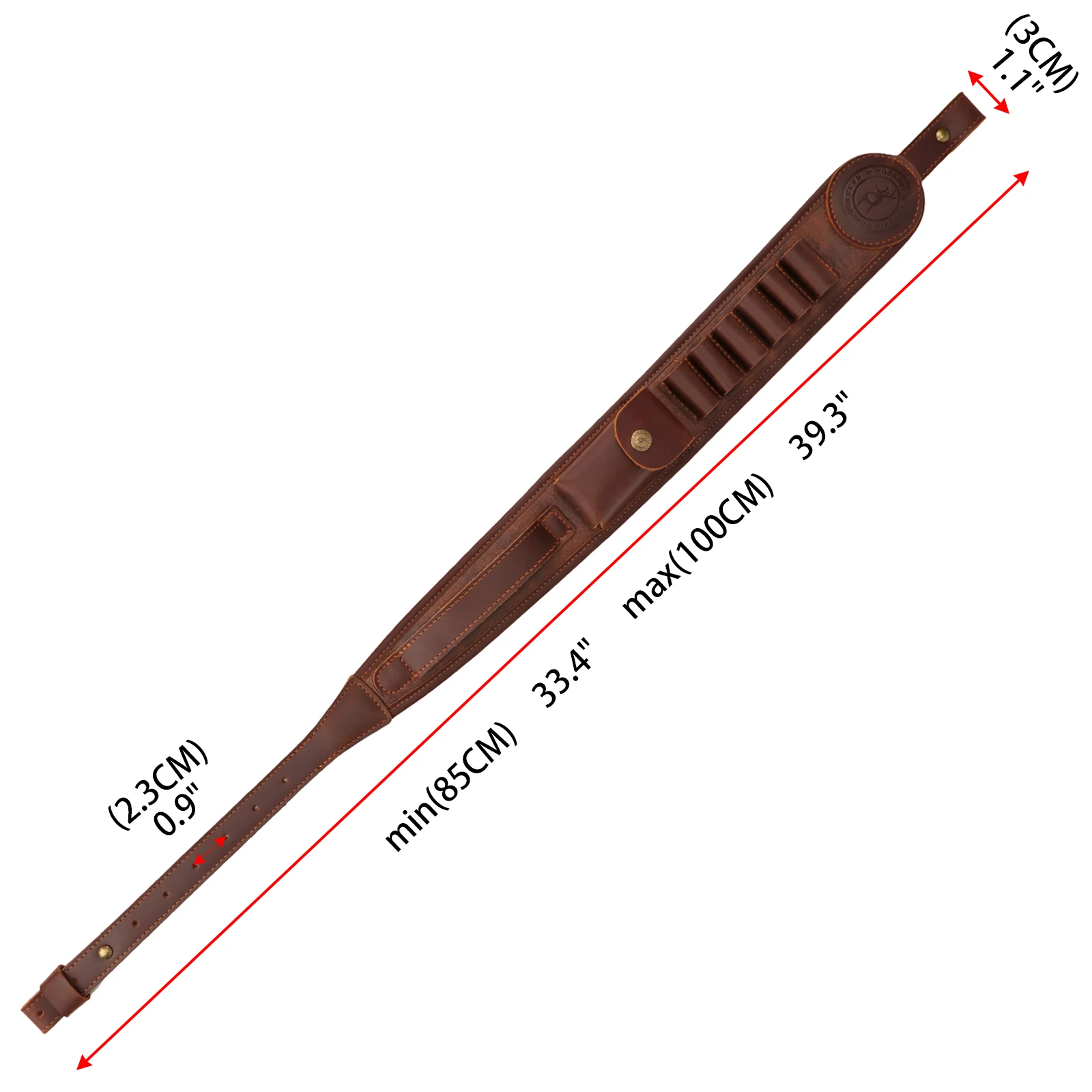 Tourbon caça acessórios tactical rifle sling couro do plutônio arma alça de ombro com munição escudo titular para 12 calibre tiro