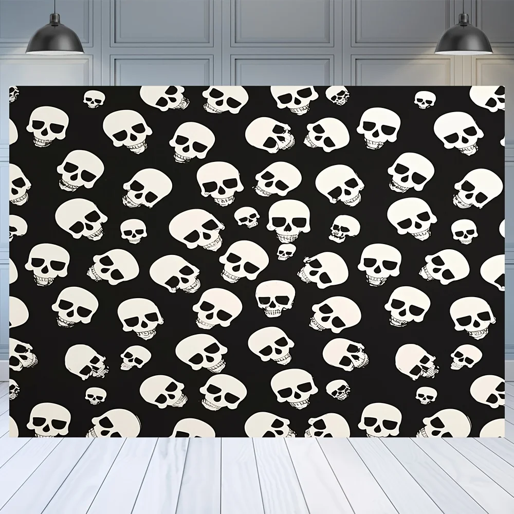 VIKAMA Dark Skeleton Array Tapisserie Clutter Phobia Ästhetisches Escape Room Set Gothic Schlafzimmer Halloween Theme Dekor
