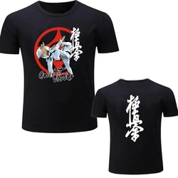 Men Teeshirt Euro Size Kyokushin t-shirt Kai Kan Karate Tshirt One Hit Mix Martial Art Cotton T Shirt