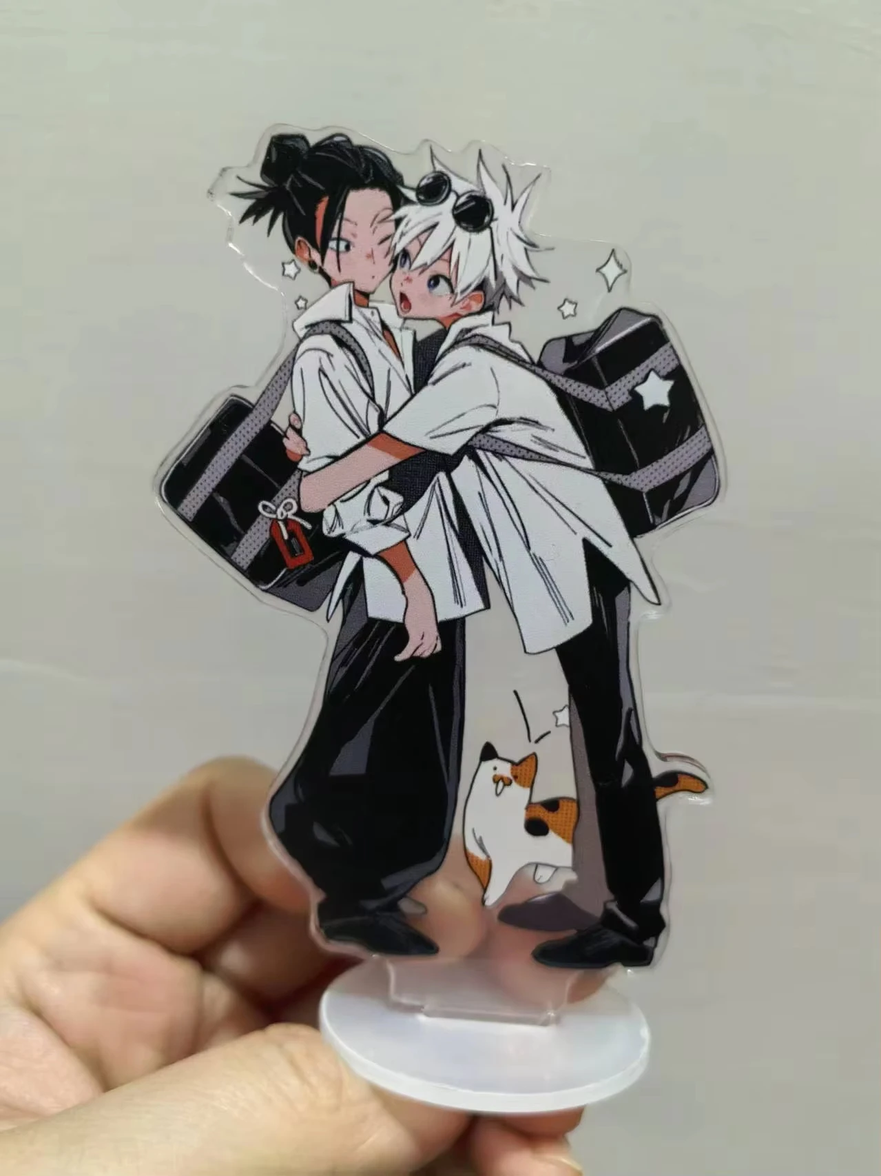 2 Stück Anime Jujutsu Kaisen Acryl-Ständer: Ryomen Sukuna, Geto Suguru, Satoru Gojo, Fushiguro Megumi Schilder für Desktop-Dekoration