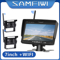 7 inch Wireless Car Monitor 12-24V Parking Reaverse Backup Camera System TFT LCD Screen IR Night Vision Wifi Rear View Camera