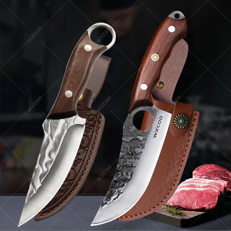 

Multipurpose Hand-forged Butcher Knives Stainless Steel Boning Knife Meat Cleaver Fruit Vegetable Meat Cutting for Household