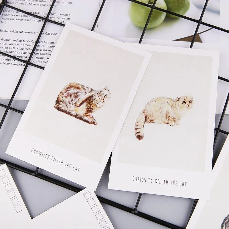 

30 Sheets for Cat Paintings Retro Vintage Postcard Christmas Gift Card for Wish