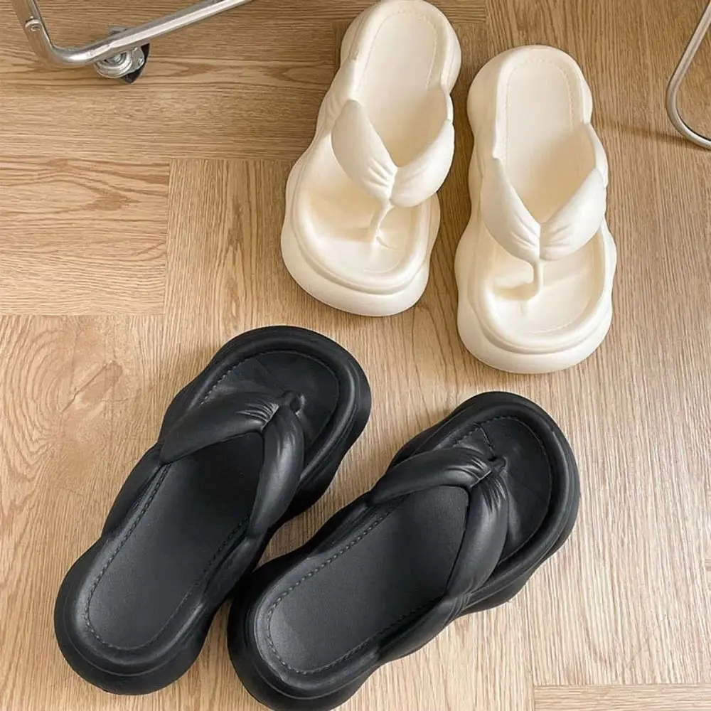 

All Match Anti Slip Platform Flip Flops Anti Odor Clip Toe Thick Soled Slippers Beach Wear Shoes EVA Slides Sandals Women