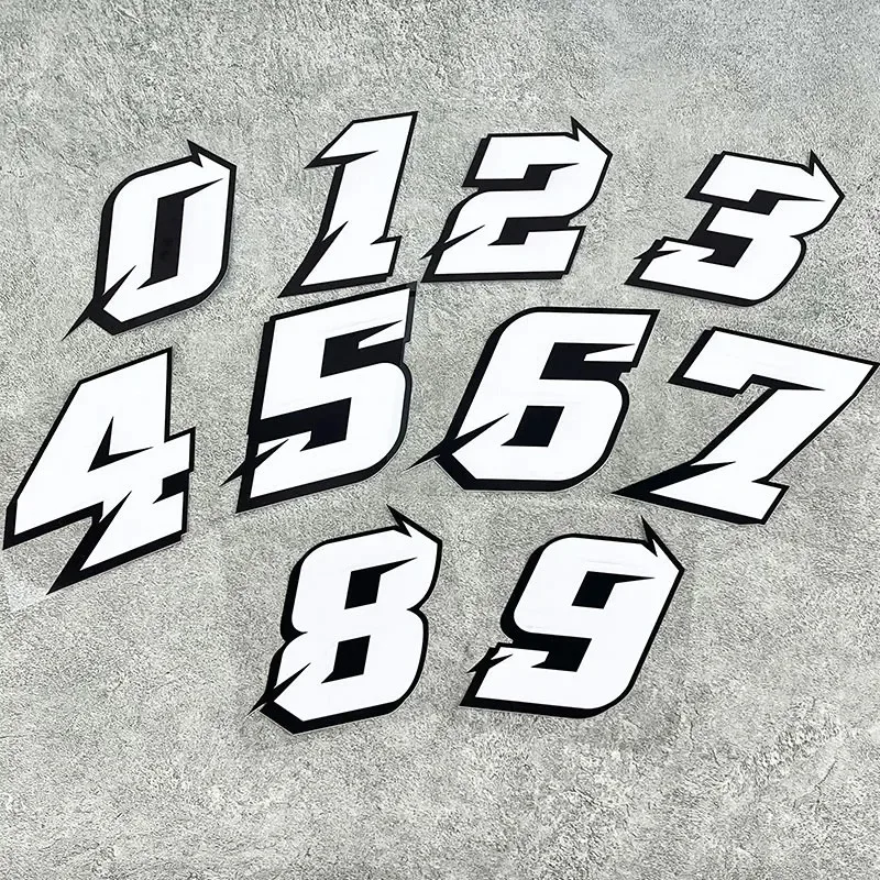 

JDM стиль 0123456789 цифры DIY гоночный номер водителя водонепроницаемые наклейки для мотоцикла для Yamaha Kawasaki SUZUKI KTM BMW Vespa