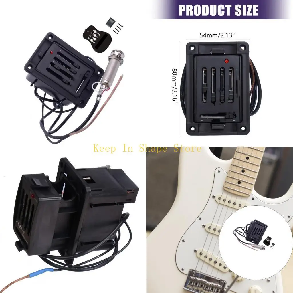 U1JC Active Onboard Preamp Suitable for Acoustic Guitar Featuring 90 Hour Operations