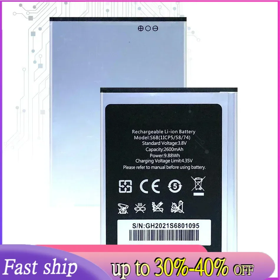 

2600Mah Replacement Battery For OUKITEL S68 / C16 Pro C16pro